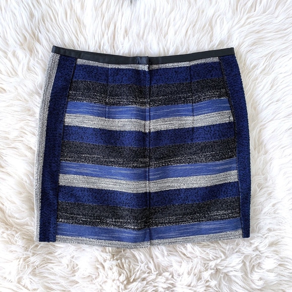 H&M Dresses & Skirts - H&M Black Blue White Stripe Mini Skirt